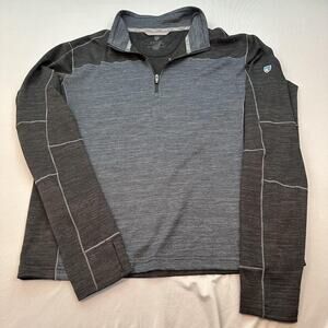 Kuhl Pullover Mens Large Gray 1/4 Zip Outdoor Performance Thumbholes Hiking